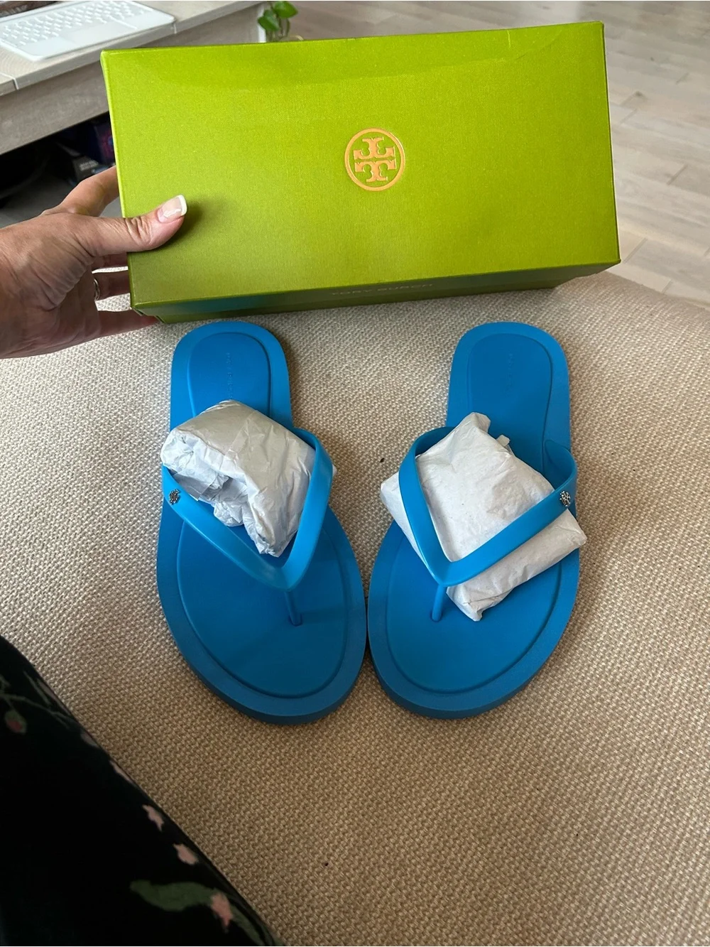 NWT TORY BURCH KIRA padded flip flops.